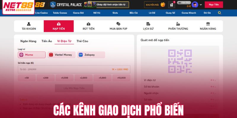 Các kênh giao dịch phổ biến
