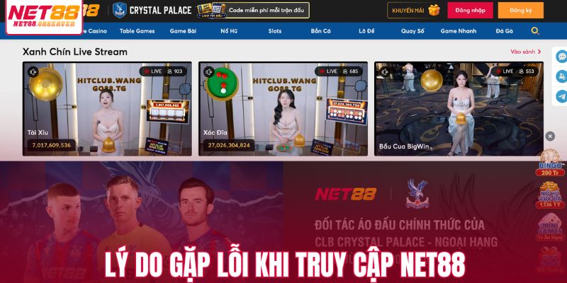 Lý do gặp lỗi khi truy cập NET88