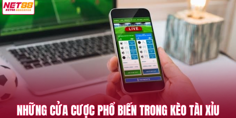 Những cửa cược phổ biến trong kèo tài xỉu